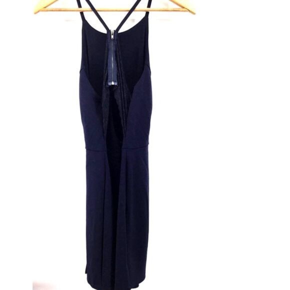 Speechless Lace Back Wrap Bodycon Dress Midnight Blue Size 11 Juniors New - Picture 2 of 9